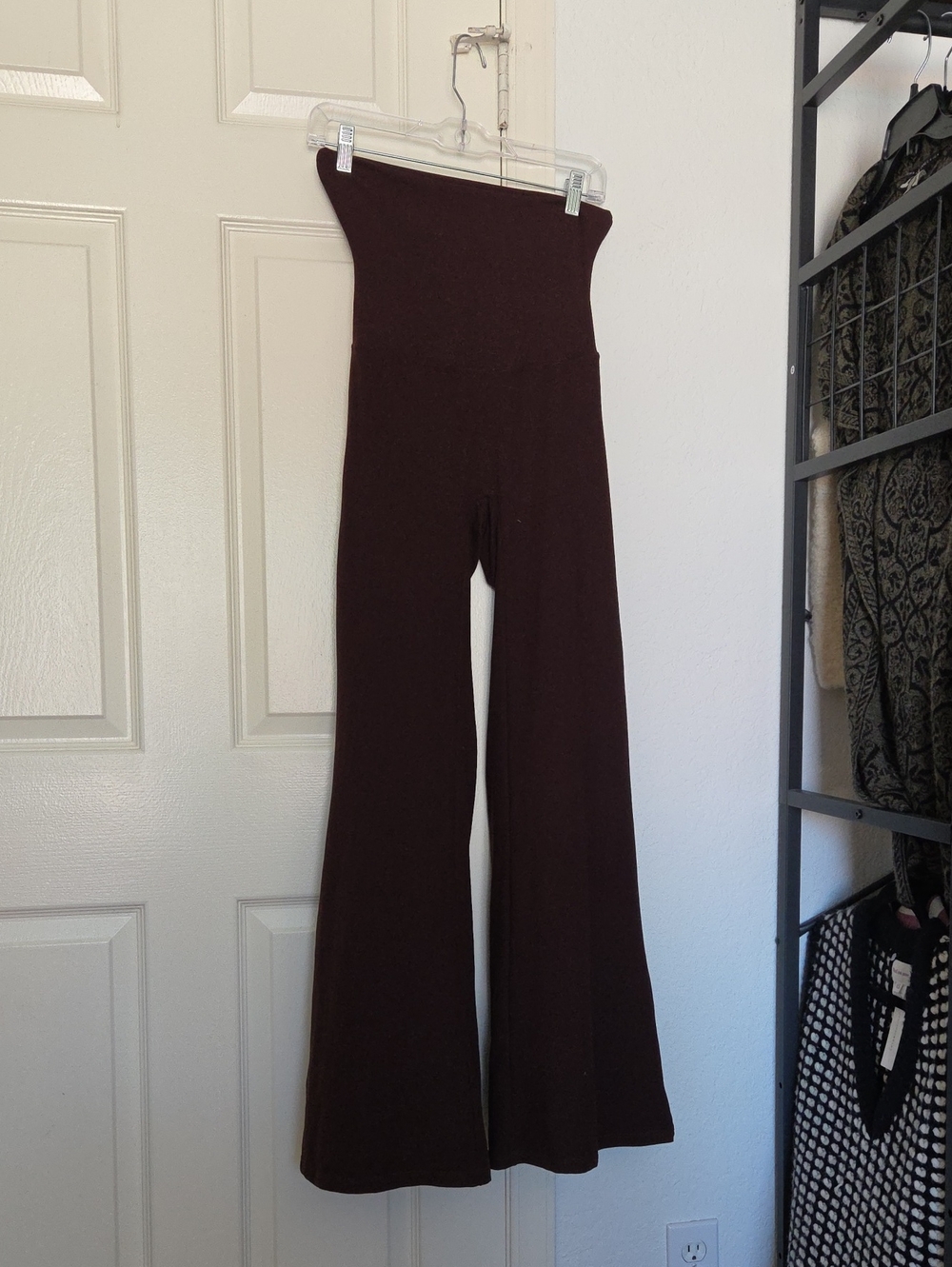High-Waist Wide-Leg Lounge Pants - Brown Medium